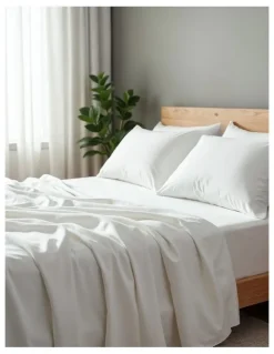 Royal Comfort 2000TC Bamboo Cooling Sheet Set - Queen Size, Hypoallergenic & Breathable in White