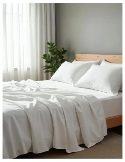 Royal Comfort 2000TC Bamboo Cooling Sheet Set - Queen Size, Hypoallergenic & Breathable in White
