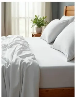 Royal Comfort 2000TC Bamboo Cooling Sheet Set - Queen Size, Hypoallergenic & Breathable in White