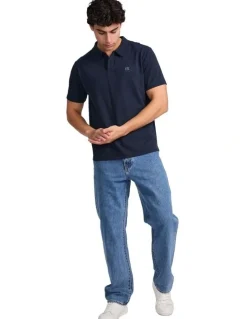 Russell Athletic Brooklyn Pique Men's Polo - Michigan Navy