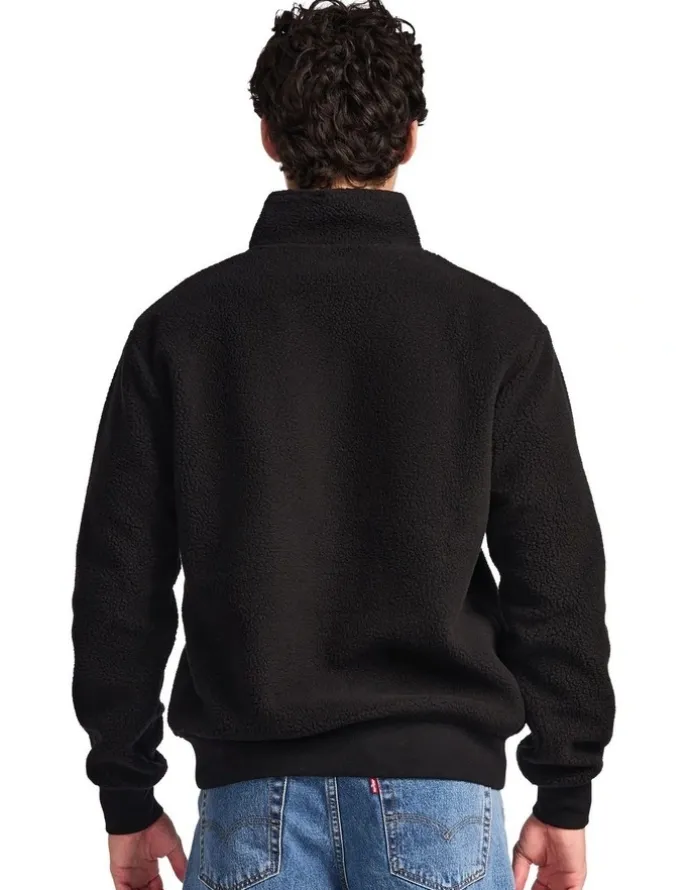 Russell Athletic Brooklyn Sherpa Mens Quarter Zip - Black