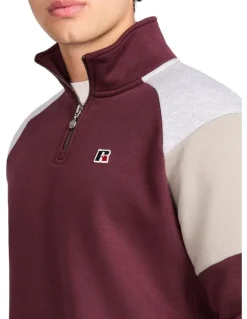 Russell Athletic Hellcat Men's Quarter Zip - Plum Wine