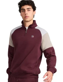 Russell Athletic Hellcat Men's Quarter Zip - Plum Wine