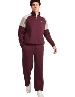 Russell Athletic Hellcat Men's Quarter Zip - Plum Wine