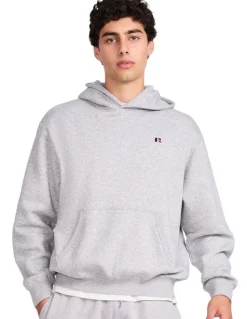 Russell Athletic R Logo Crossover Mens Hoodie - Grey Marle