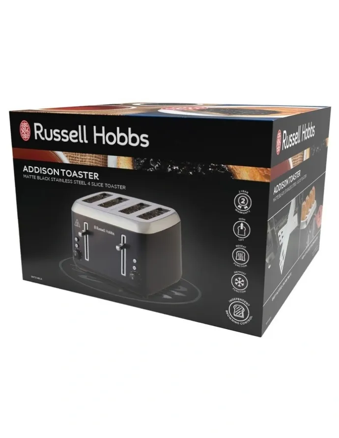 Russell Hobbs Addison 4-Slice Toaster RHT514BLK