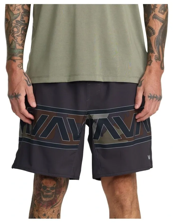 RVCA Yogger Stretch 17 Sports Shorts in Real Camo