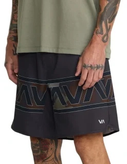 RVCA Yogger Stretch 17 Sports Shorts in Real Camo