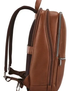 Samsonite Classic Leather Slim Backpack in Cognac Brown