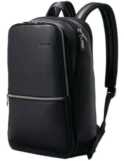 Samsonite Classic Leather Slim Backpack in Black