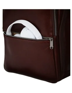 Samsonite Classic Leather Slim Backpack in Mahogany