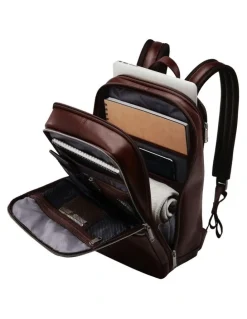 Samsonite Classic Leather Slim Backpack in Mahogany