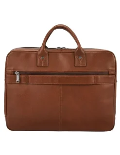 Samsonite Classic Leather Toploader Briefcase in Cognac Brown