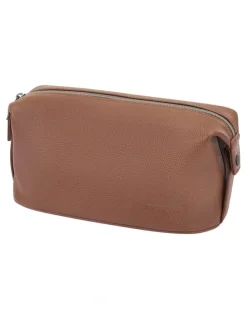 Samsonite Classic Leather Wash Bag in Cognac