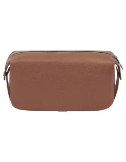 Samsonite Classic Leather Wash Bag in Cognac