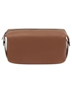 Samsonite Classic Leather Wash Bag in Cognac