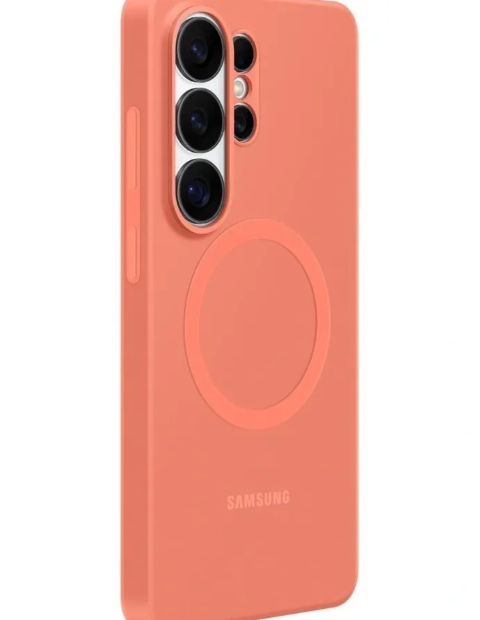 Samsung Galaxy S26 Ultra Silicone Magnet Case in Coral Red