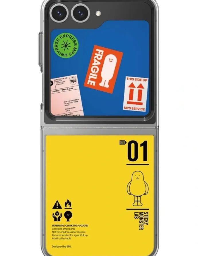 Samsung Galaxy Z Flip6 Sticky Monster Lab Fragile Flipsuit Case in Orange