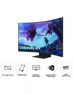 Samsung 55 Odyssey Ark 2nd Gen Curved UHD Gaming Monitor in Black