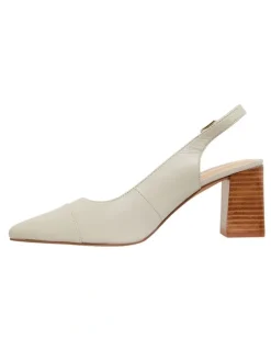 Sandler Kirsty Heeled Shoes in Ivory Leather