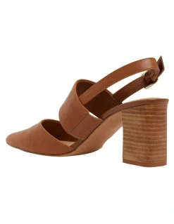 Sandler Kitson Heeled Shoes in Cognac Leather