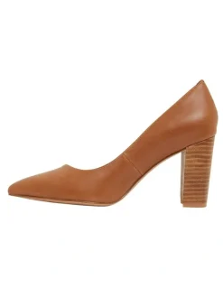 Sandler Lyric Heeled Shoes in Cognac Leather