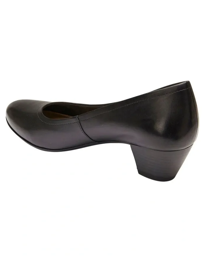 Sandler Ollie Heeled Shoes in Black Leather