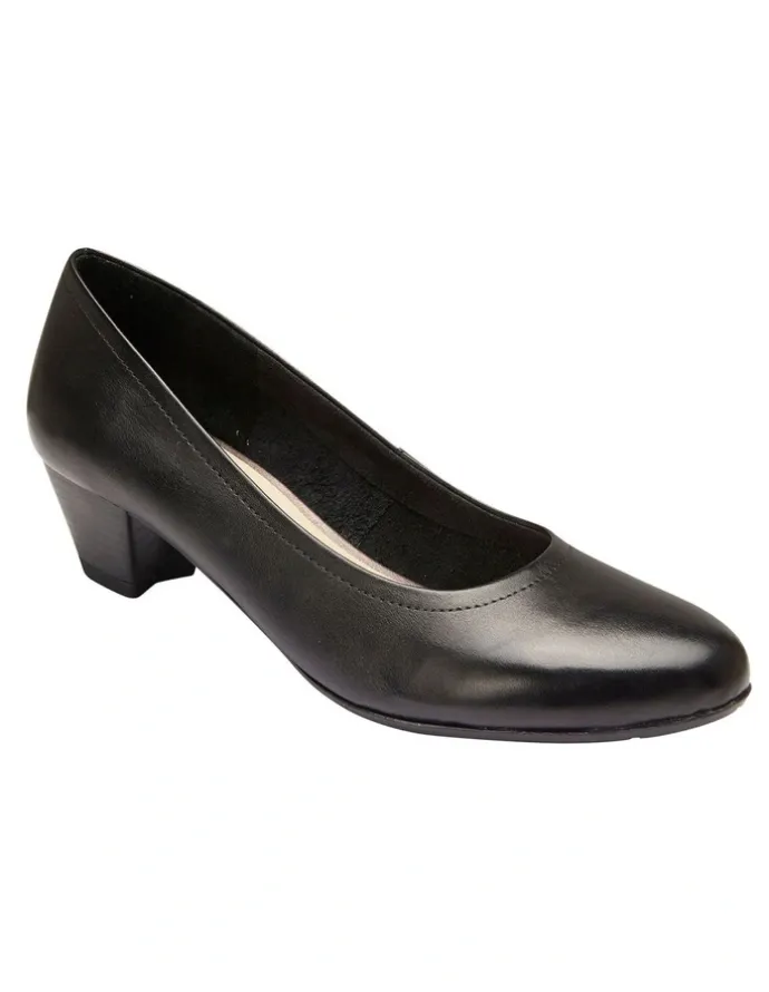 Sandler Ollie Heeled Shoes in Black Leather
