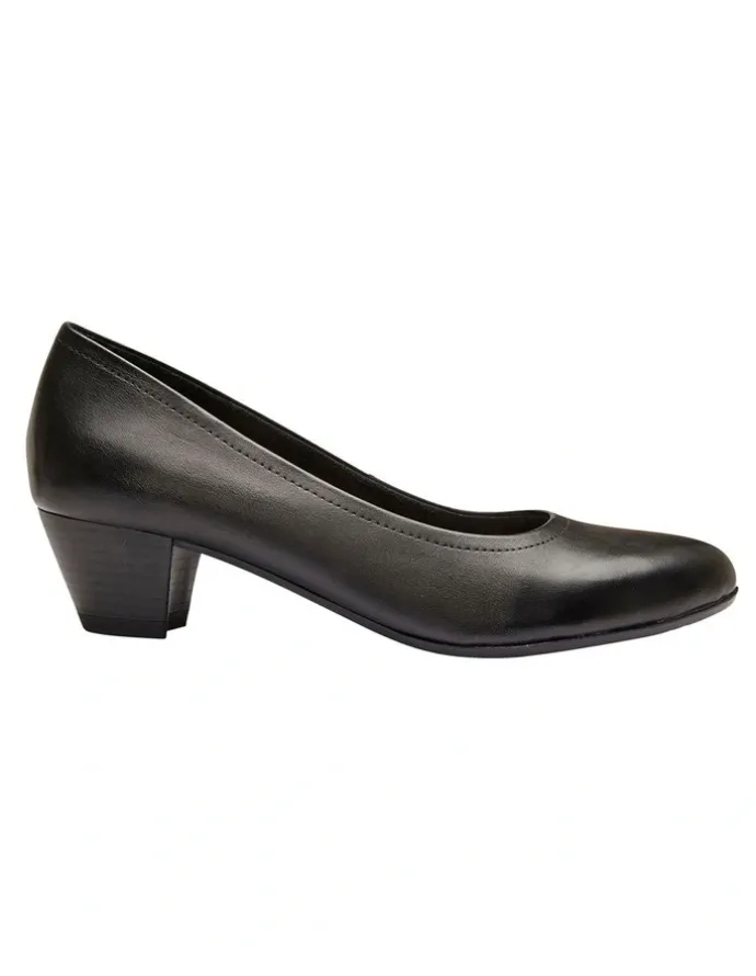 Sandler Ollie Heeled Shoes in Black Leather