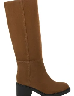 Sandler Paisley Knee Boots in Tobacco Suede
