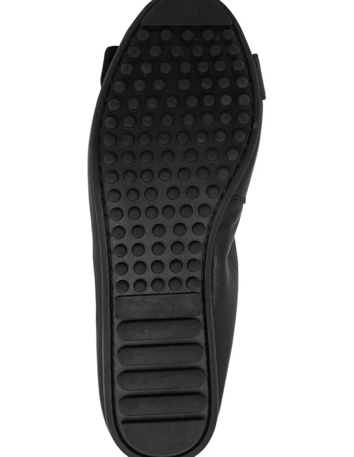 Sandler Pentagon Flat Shoes in Black Leather