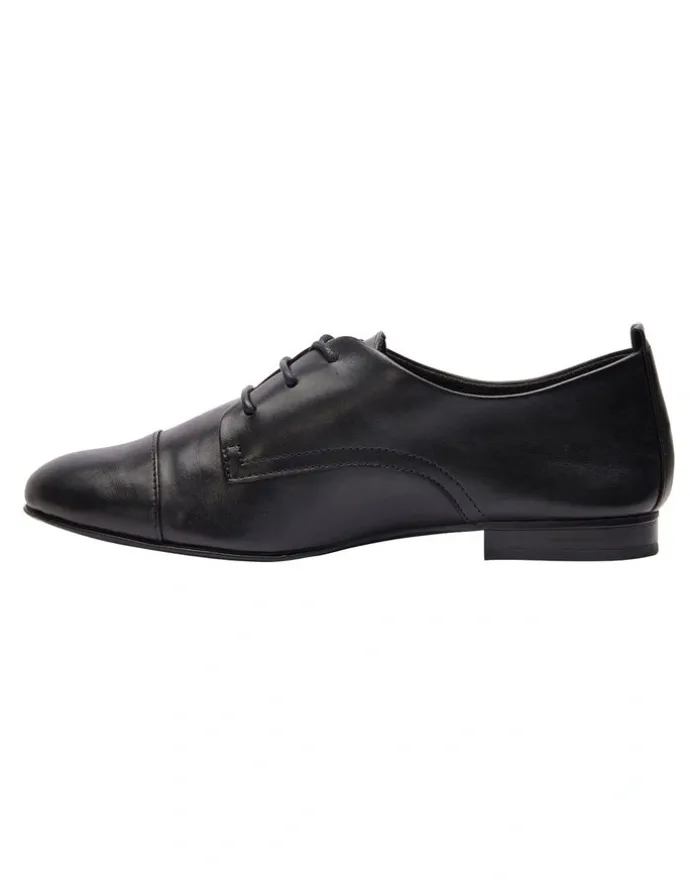 Sandler Utah Flat Shoes in Black Leather