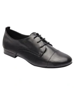 Sandler Utah Flat Shoes in Black Leather