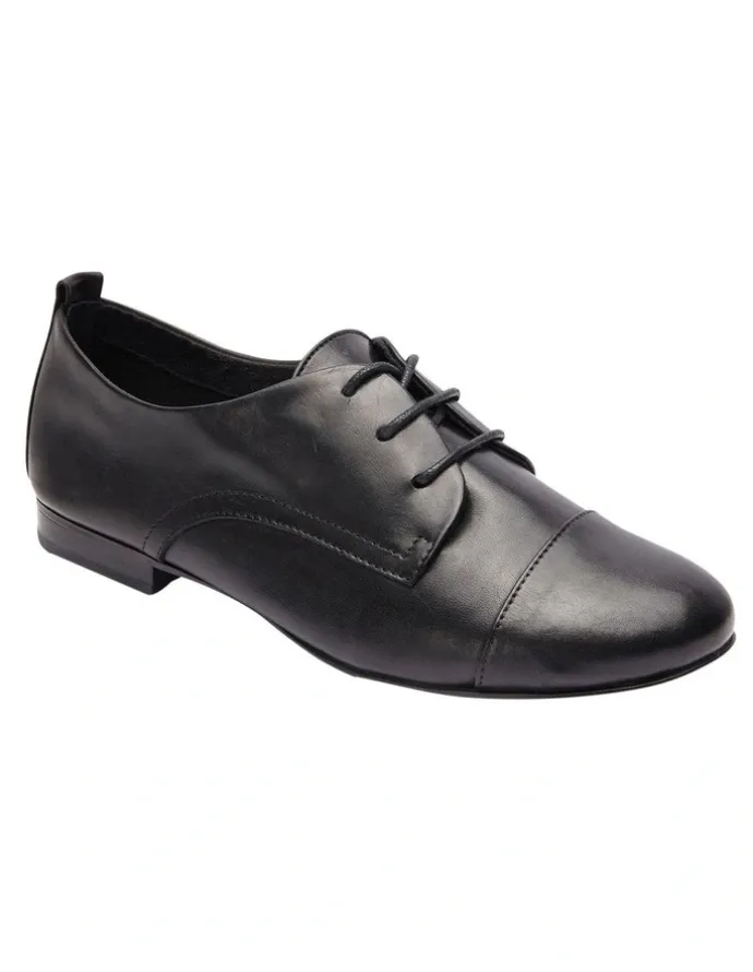 Sandler Utah Flat Shoes in Black Leather