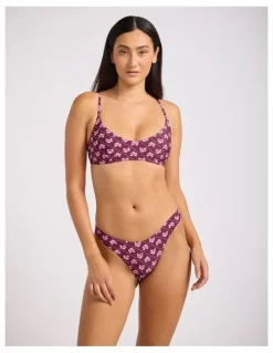 Seafolly Batik Bloom Bralette - Dark Burgundy