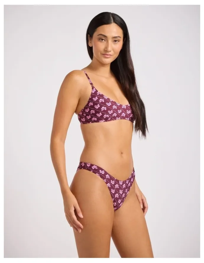 Seafolly Batik Bloom Bralette - Dark Burgundy