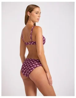 Seafolly Batik Bloom Retro Pant - Dark Burgundy