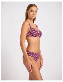 Seafolly Batik Bloom Retro Pant - Dark Burgundy