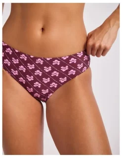 Seafolly Batik Bloom Retro Pant - Dark Burgundy