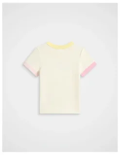 Seed Heritage Bind Logo Rib Tee in Classic Cream