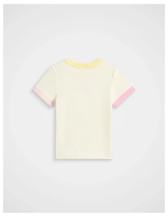 Seed Heritage Bind Logo Rib Tee in Classic Cream