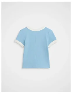 Seed Heritage Bind Logo Tee in Nebula Blue