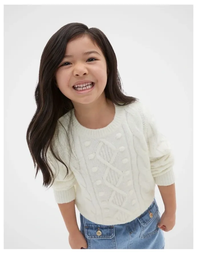 Seed Heritage Bobble Knit Sweater in Classic Cream
