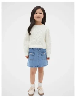 Seed Heritage Bobble Knit Sweater in Classic Cream