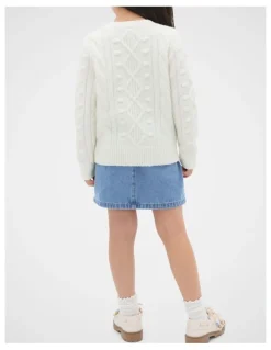 Seed Heritage Bobble Knit Sweater in Classic Cream