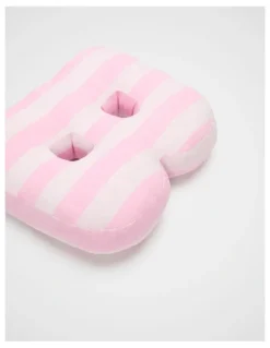 Seed Heritage B Stripe Initial Cushion in Pink