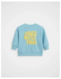 Seed Heritage Bubble Logo Sweat in Nebula Blue