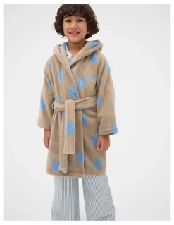 Seed Heritage Bunny Bath Robe in Cloud Blue
