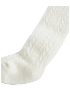 Seed Heritage Cable Knit Tights in Cream