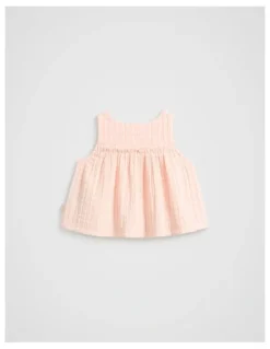 Seed Heritage Cheesecloth Button Top in Pretty Pink